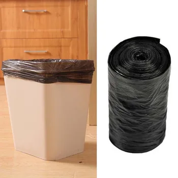 1 рулон домашнего Одноразового мешка для мусора Толстый Мешок для мусора в кухне и ванной Комнате Мешок для мусора для уборки Черный пластиковый пакет 50x60 см