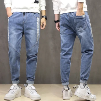 10XL Плюс Размер 2021 Новое Лето Высококачественные Мужские Мешковатые рваные однотонные брюки Карго Мужская Повседневная джинсовая мода Мужские Длинные Джинсовые брюки