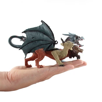 18 см Имитационная модель Динозавра, Дракон, Химера, Зверь, Дракон с тремя головами, ПВХ, детская коллекция, Игрушки, Подарки