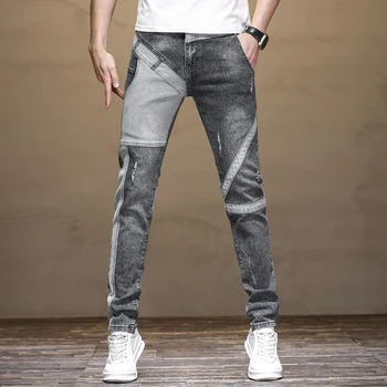2023, Новые модные мужские винтажные джинсы, Ретро Рваные джинсовые брюки с отверстиями на молнии для мужчин, большие размеры 30-42, Брюки Дропшиппинг