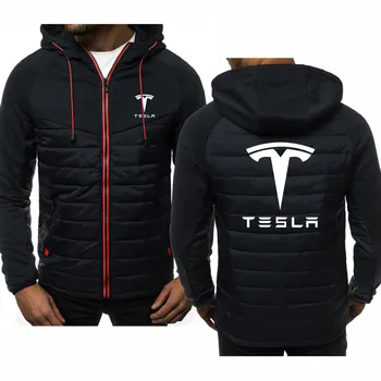 2023 Новые Толстовки Для мужчин с логотипом автомобиля Tesla, Повседневные толстовки с капюшоном с длинным рукавом, мужская куртка на молнии, мужская одежда с капюшоном