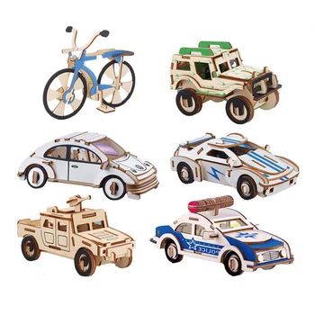 3D пазл Монтессори, модель танка, набор мультяшных деревянных собранных головоломок, Игрушки для раннего образования, Подарки для детей, Дети