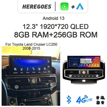 7862 Carlay Auto Android 13 Автомобильный DVD-плеер 8 ГБ + 256 ГБ Навигация GPS Bluetooth Радио Для Toyota Land Cruiser 200 LC200 2008-2015