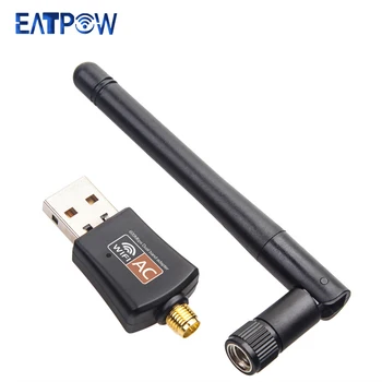 EATPOW USB беспроводной двухдиапазонный 600M USB wifi Адаптер 2,4 ГГц 5 ГГц Wi-Fi с антенной ПК Компьютер Приемник сетевой карты