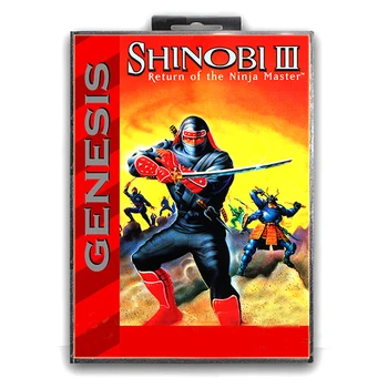 Shinobi 3 с Коробкой для 16-битной Игровой карты Sega MD для Mega Drive для Видеокарты Genesis