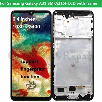 Super amoled Для Samsung Galaxy A31 Дисплей с Рамкой Сенсорный Экран Дигитайзер В Сборе Замена Samsung A315 A315F LCD