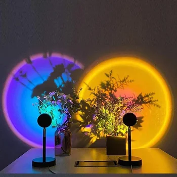 USB Sunset Lamp Проектор Sunset Mood Light Атмосферная лампа для бара, красочный напольный светильник, украшение спальни, подарки для фотосъемки