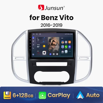 Автомагнитола Junsun V1 AI Voice Wireless CarPlay Android для Mercedes Benz Vito 3 2014 - 2020 4G Автомобильный мультимедийный GPS 2din автомагнитола