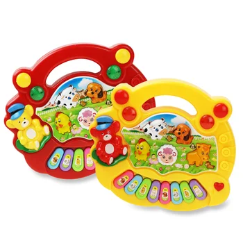 Детская музыкальная игрушка со звуком животных, детская клавиатура пианино, Электрический мигающий Музыкальный инструмент, Игрушки для раннего развития детей