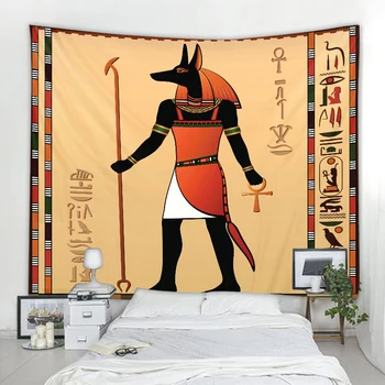 Египетские боги, украшение из египетской мифологии, фоновое украшение спальни, гостиной, гобеленовый занавес, фоновое покрытие стен
