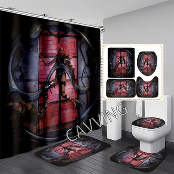 Занавеска для душа с 3D принтом Lady Gaga, Водонепроницаемая занавеска для ванной, Противоскользящий коврик для ванной, Набор туалетных ковриков, Carpet Home 02