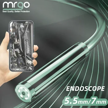 Камера эндоскопа, гибкая водонепроницаемая камера промышленного эндоскопа Micro USB для телефона Android ПК, 6 светодиодов, регулируемых 7 мм, 5,5 мм