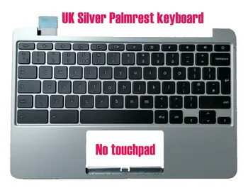 Клавиатура с подставкой для рук из серебра Великобритании для Asus Chromebook C201P C201PA 90NL0912-R31UK0