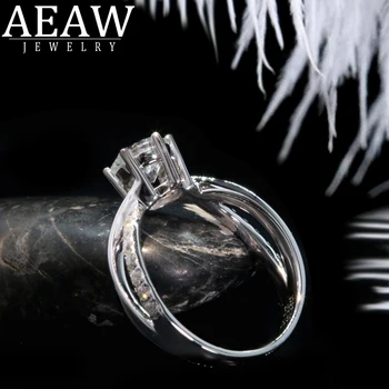 Кольцо с муассанитом из белого золота 1,0 Карат 18 Карат, Обручальные кольца для женщин, Очаровательные ювелирные изделия из колец