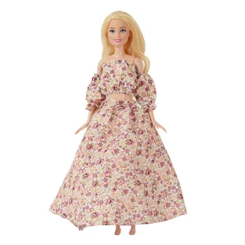 Комплект кукольной одежды с цветочным рисунком цвета Хаки с пышными рукавами 11,5 