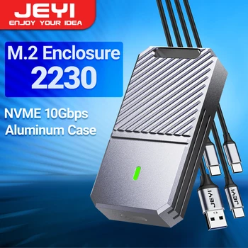 Корпус твердотельного накопителя JEYI 2230 NVMe, алюминиевый корпус M.2 PCIe USB3.2 со скоростью 10 Гбит/с, Портативный Внешний твердотельный накопитель Поддерживает UASP TRIM