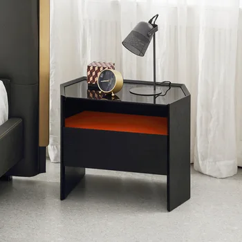 Креативный прикроватный столик новая минималистичная современная столешница стеклянная прикроватная тумбочка прикроватный шкаф для хранения в спальне легкая роскошь минимализма