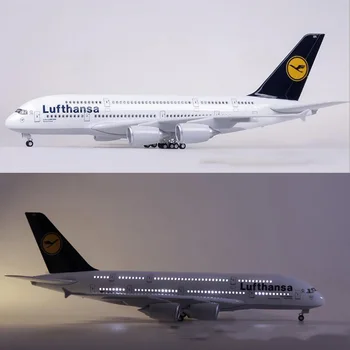 Масштаб 1/160 50,5 СМ Самолет 380 A380 Авиакомпании Lufthansa Модель W Легкий и колесный Самолет из полимерной смолы, отлитый под давлением, для коллекции