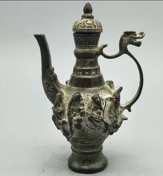 Медная статуя Латунь восемь бессмертных горшок винный горшок чайник украшение дома бронзовые поделки