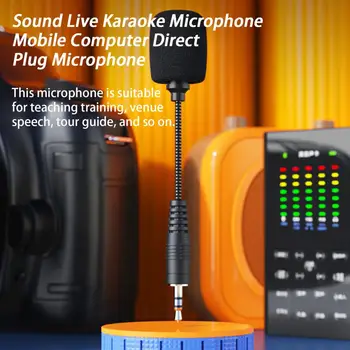 Мини-микрофон С шумоподавлением, микрофон для караоке в прямом эфире, мобильный компьютер, микрофон для конференций с прямым подключением
