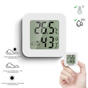 Мини-термометр-гигрометр, ЖК-цифровой измеритель температуры, датчик гигрометра, Комнатные Электронные бытовые термометры