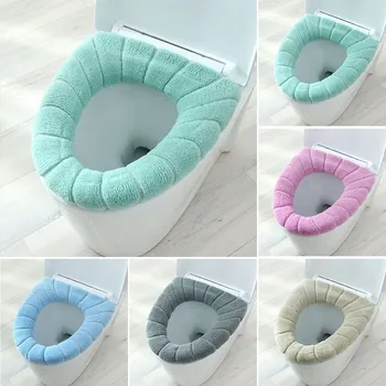 Многоцветная O-образная U-образная подушка для сиденья унитаза, накладка для сиденья унитаза, крышка унитаза, мягкая Удобная, растягивающаяся, моющаяся, многоразовая