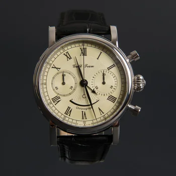 Мужские часы GULL TRON с 41-миллиметровым хронографом, роскошные Механические наручные часы с ручным заводом, ремешок из сапфировой кожи ST1905