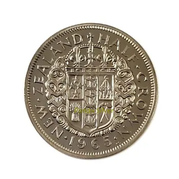 Новая Зеландия, полкроны, 1965, коллекционная оригинальная монета UNC, 32 мм