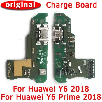 Оригинальный порт зарядки для Huawei Y6 Prime 2018 USB-плата для зарядки, разъем для док-станции на печатной плате, гибкие запасные части для замены