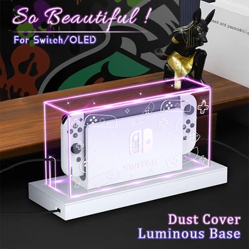 Пылезащитный чехол Светящаяся базовая коробка для Nintendo Switch/OLED Акриловая оболочка для хоста OLED Защитный рукав Пылезащитный чехол NS Аксессуары