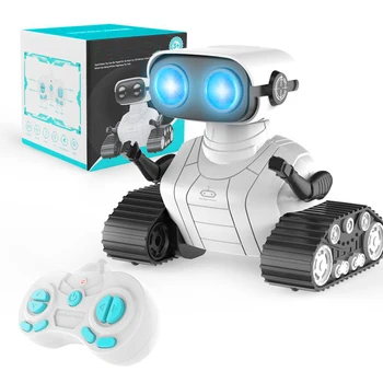 Робот-робот для детей, игрушки-роботы, перезаряжаемый радиоуправляемый робот для детей, мальчиков и девочек, игрушка с дистанционным управлением, музыка и светодиодные глаза робота