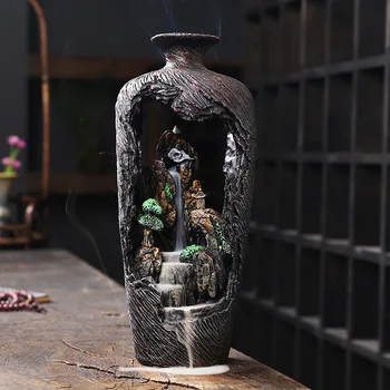 С 20 конусами, Креативный дизайн вазы, Декоративный орнамент Ручной работы, Lucky Fengshui, Водопад с обратным потоком, Курильница для благовоний, Светодиодная Курильница