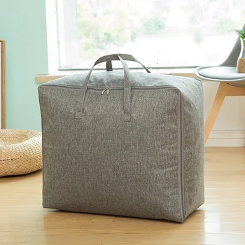 Сумка для хранения одеяла для одежды из хлопка и льна, водонепроницаемая Мягкая упаковочная коробка, органайзер для сортировки одежды, Переносная дорожная сумка
