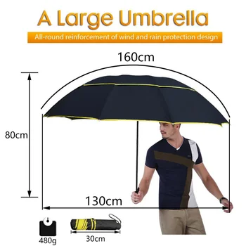 Супер большой зонт высшего качества, мужской, женский, от дождя, ветрозащитный, мужской, женский, от Солнца, модный, деловой, мужской зонт