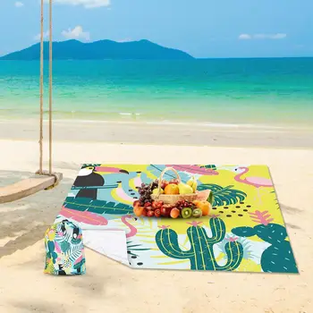 Удобный коврик для пикника, Легкое одеяло для пикника, модный принт, устойчивый к разрывам, пляжный коврик большого размера, защищенный от песка.