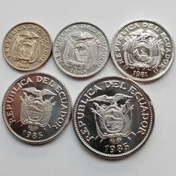 Эквадор, полный набор из 5 монет начала 1946-1985 годов, новый UNC, 100% оригинал