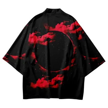 Японский стиль Кимоно с принтом Косплей Хаори 2023 Женщины Мужчины Кардиган Пляжные Рубашки Юката Свободная повседневная Традиционная азиатская одежда